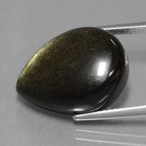 9,17 ctw natürlicher gold-schimmernd Obsidian, Birnenform, Lichtundurchlässig