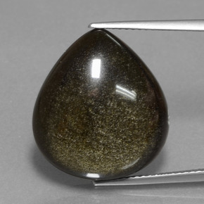 14,33 ctw natürlicher schwarzer Obsidian, Birnenform, Lichtundurchlässig