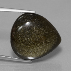 14,33 ctw natürlicher schwarzer Obsidian, Birnenform, Lichtundurchlässig
