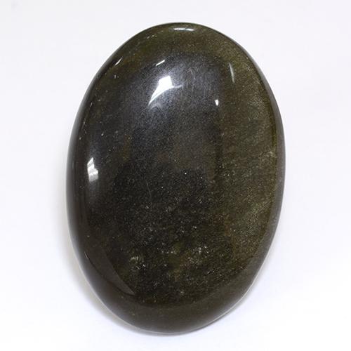 26,80 ctw natürlicher schwarzer Obsidian, Oval Schliff, Lichtundurchlässig