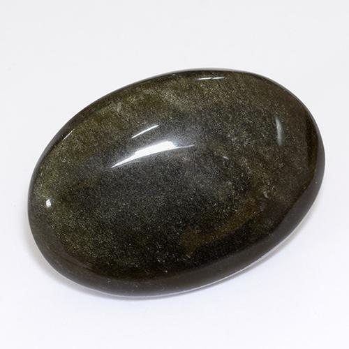 26,80 ctw natürlicher schwarzer Obsidian, Oval Schliff, Lichtundurchlässig