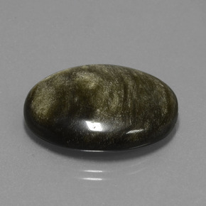 28,84 ctw natürlicher schwarzer Obsidian, Oval Schliff, Lichtundurchlässig