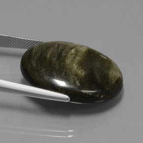 28,84 ctw natürlicher schwarzer Obsidian, Oval Schliff, Lichtundurchlässig