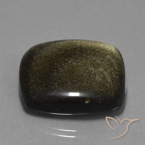 9,17 ctw natürlicher Schwarzbraun Obsidian, Kissen, Lichtundurchlässig