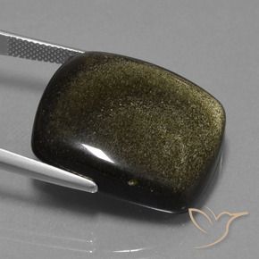 9,17 ctw natürlicher Schwarzbraun Obsidian, Kissen, Lichtundurchlässig