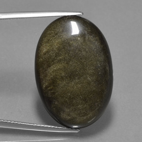 27,82 ctw natürlicher schwarzer Obsidian, Oval Schliff, Lichtundurchlässig