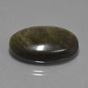 27,82 ctw natürlicher schwarzer Obsidian, Oval Schliff, Lichtundurchlässig