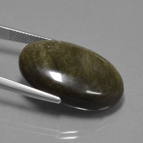 27,82 ctw natürlicher schwarzer Obsidian, Oval Schliff, Lichtundurchlässig