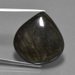 26,92 ctw natürlicher schwarzer Obsidian, Birnenform, Lichtundurchlässig