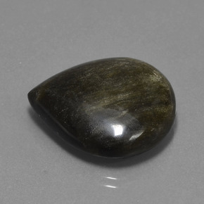 26,92 ctw natürlicher schwarzer Obsidian, Birnenform, Lichtundurchlässig