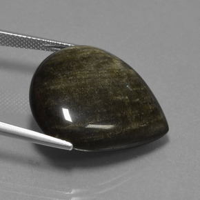 26,92 ctw natürlicher schwarzer Obsidian, Birnenform, Lichtundurchlässig