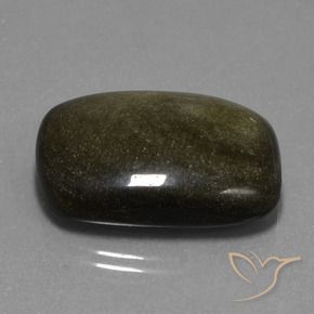 9,17 ctw natürlicher Schwarz mit Bronze Obsidian, Kissen, Lichtundurchlässig