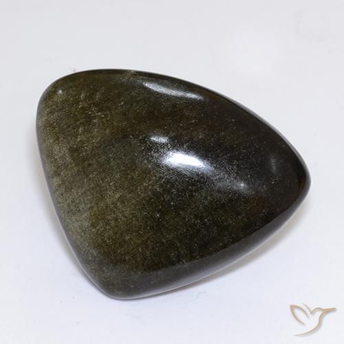 9,17 ctw natürlicher Helles schwärzliches Braun Obsidian, Trillion, Lichtundurchlässig