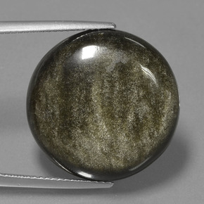 9,17 ctw natürlicher Schwarzer Goldglanz Obsidian, Rund Schliff, Lichtundurchlässig