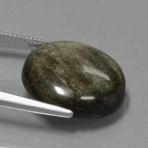 9,17 ctw natürlicher Schwarzer Goldglanz Obsidian, Rund Schliff, Lichtundurchlässig