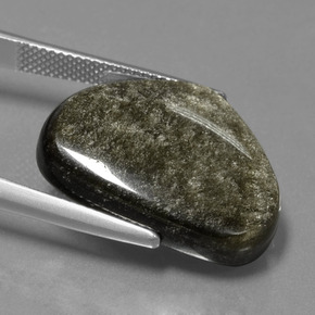 19,03 ctw natürlicher schwarzer Obsidian, Fantasieschliff, Lichtundurchlässig