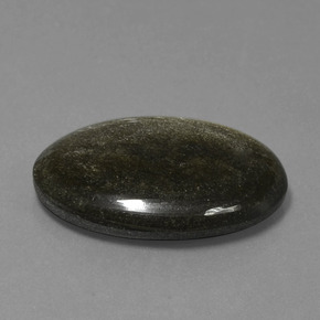 9,17 ctw natürlicher Schwarzer Goldglanz Obsidian, Oval Schliff, Lichtundurchlässig