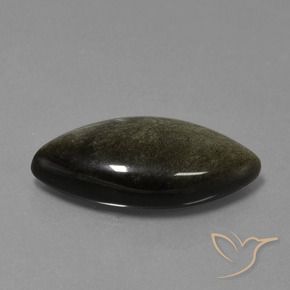 9,17 ctw natürlicher Schwarz mit Goldglanz Obsidian, Marquise, Lichtundurchlässig