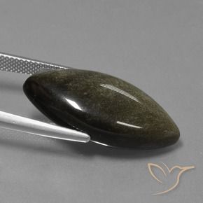 9,17 ctw natürlicher Schwarz mit Goldglanz Obsidian, Marquise, Lichtundurchlässig