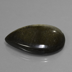 36,35 ctw natürlicher schwarzer Obsidian, Birnenform, Lichtundurchlässig