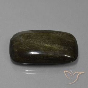 9,17 ctw natürlicher Schwarz mit Goldglanz Obsidian, Kissen, Lichtundurchlässig
