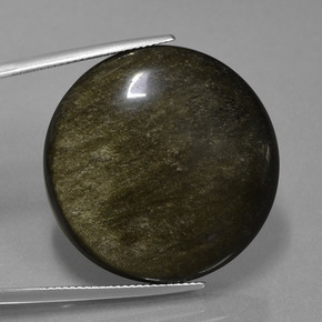 47,21 ctw natürlicher schwarzer Obsidian, Rundschliff, Lichtundurchlässig