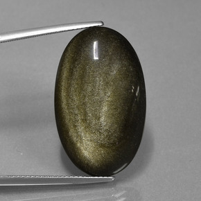 20,82 ctw natürlicher Gold Obsidian, Oval Schliff, Lichtundurchlässig