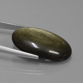 20,82 ctw natürlicher Gold Obsidian, Oval Schliff, Lichtundurchlässig