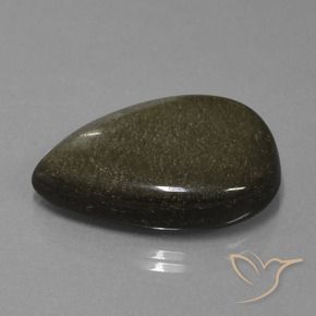 9,17 ctw natürlicher Schwarz mit Bronze Obsidian, Birnenform, Lichtundurchlässig