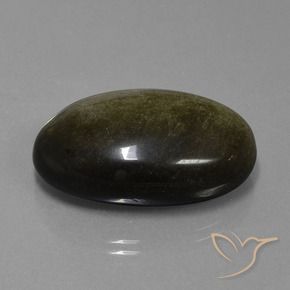9,17 ctw natürlicher Schwarz Obsidian, Oval, Lichtundurchlässig