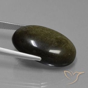 9,17 ctw natürlicher Schwarz Obsidian, Oval, Lichtundurchlässig