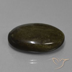 9,17 ctw natürlicher Schwarzbraun Obsidian, Oval, Lichtundurchlässig