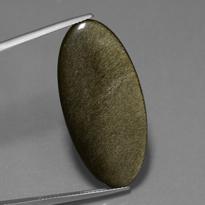 15,09 ctw natürlicher schwarzer Obsidian, Oval Schliff, Lichtundurchlässig