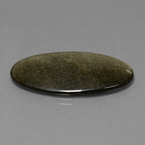 15,09 ctw natürlicher schwarzer Obsidian, Oval Schliff, Lichtundurchlässig