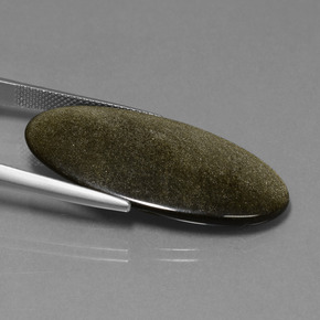 15,09 ctw natürlicher schwarzer Obsidian, Oval Schliff, Lichtundurchlässig