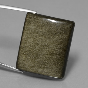 9,17 ctw natürlicher Schwarzer Goldglanz Obsidian, Baguette, Lichtundurchlässig