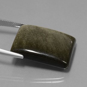 9,17 ctw natürlicher Schwarzer Goldglanz Obsidian, Baguette, Lichtundurchlässig