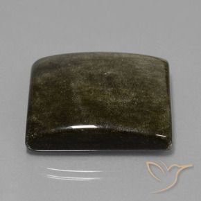 9,17 ctw natürlicher Schwarz mit Bronze Obsidian, Quadrat, Lichtundurchlässig