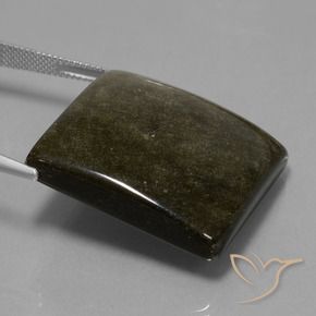 9,17 ctw natürlicher Schwarz mit Bronze Obsidian, Quadrat, Lichtundurchlässig