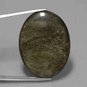 28,74 ctw natürlicher schwarzer Obsidian, Oval Schliff, Lichtundurchlässig