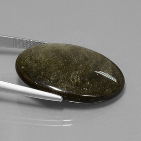 28,74 ctw natürlicher schwarzer Obsidian, Oval Schliff, Lichtundurchlässig