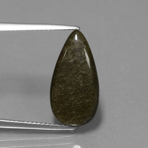 9,17 ctw natürlicher gold-schimmernd Obsidian, Birnenform, Lichtundurchlässig