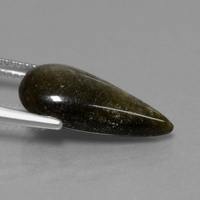 9,17 ctw natürlicher gold-schimmernd Obsidian, Birnenform, Lichtundurchlässig