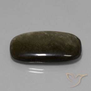 9,17 ctw natürlicher Schwarz mit Goldglanz Obsidian, Kissen, Lichtundurchlässig
