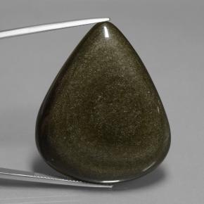 62,15 ctw natürlicher schwarzer Obsidian, Birnenform, Lichtundurchlässig