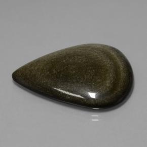 62,15 ctw natürlicher schwarzer Obsidian, Birnenform, Lichtundurchlässig
