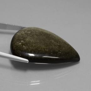 9,17 ctw natürlicher gold-schimmernd schwarz Obsidian, Birnenform, Lichtundurchlässig