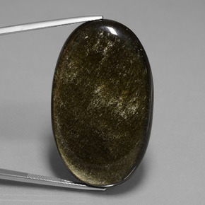 9,17 ctw natürlicher gold-schimmernd Obsidian, Oval Schliff, Lichtundurchlässig
