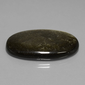 9,17 ctw natürlicher gold-schimmernd Obsidian, Oval Schliff, Lichtundurchlässig