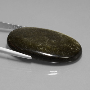 9,17 ctw natürlicher gold-schimmernd Obsidian, Oval Schliff, Lichtundurchlässig